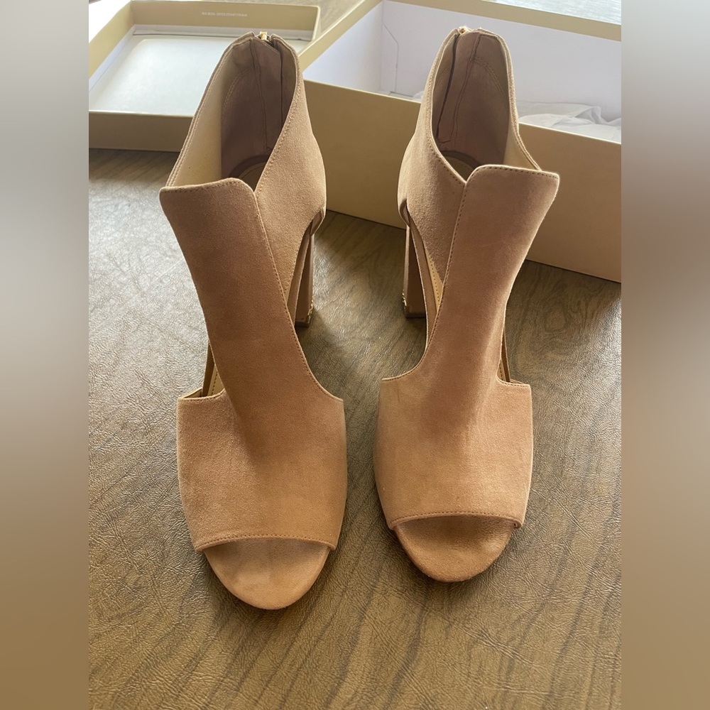 Open Toe Suede High Heels